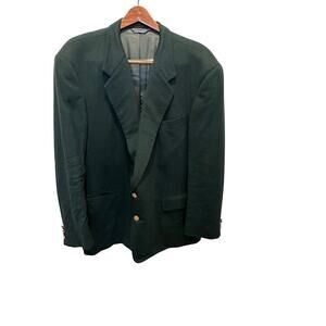 Gieves & Hawkes Men's Green 100% cashmere gold Button Front Blazer Coat Size 48